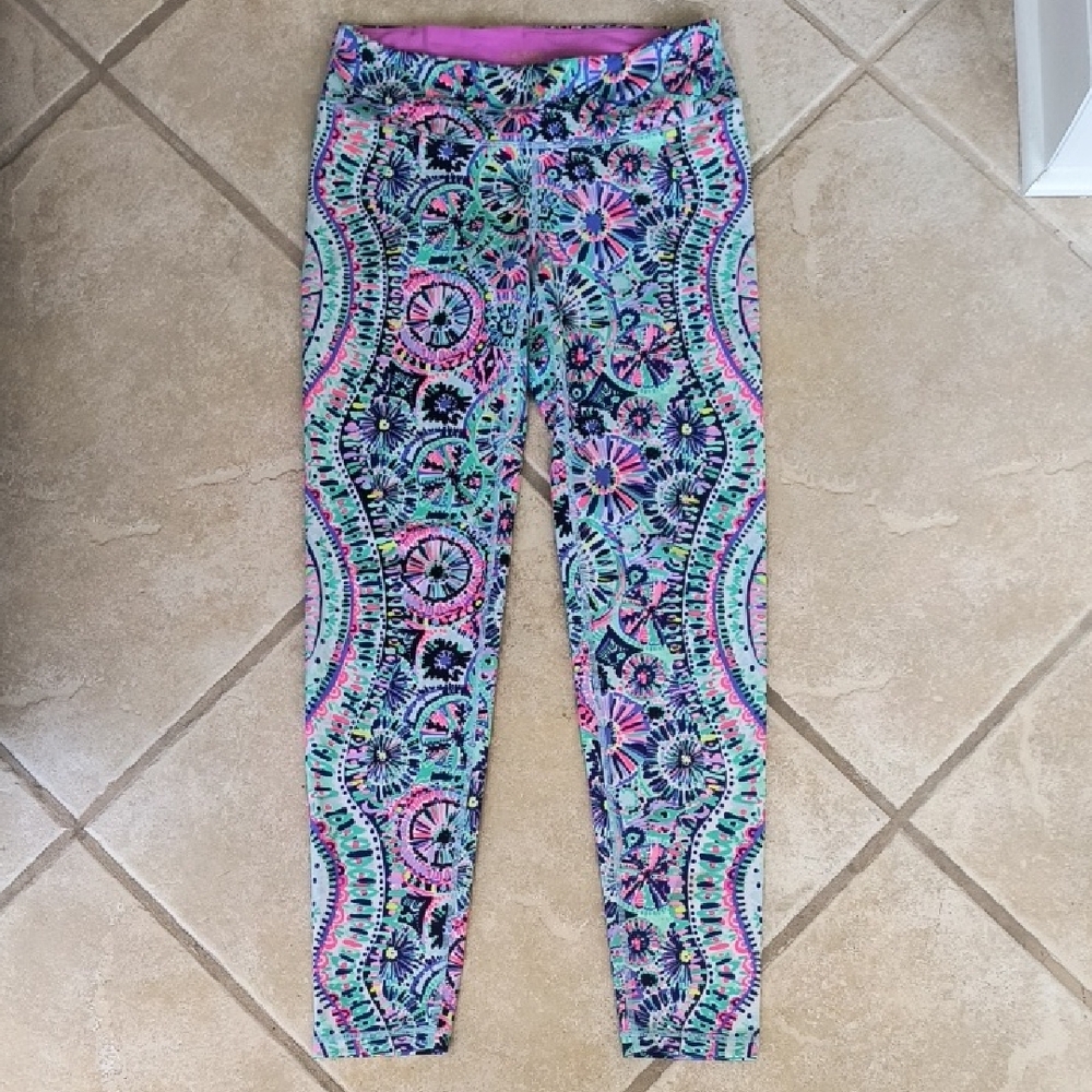 Lilly Pulitzer Pink and Blue Paisley Leggings